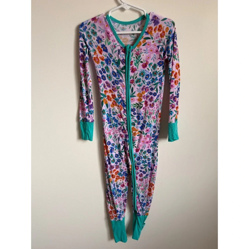 Little Sleepies Sweet Pea Floral Bamboo Zippy 3T